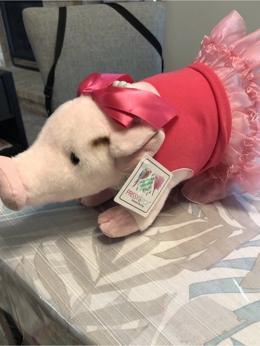 Prissy & Pop Plush Pink Pig - 12” Long, NWT